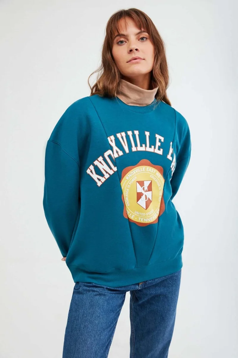 جريميلانج Mardi Oversize Petrol Green Sweatshirt