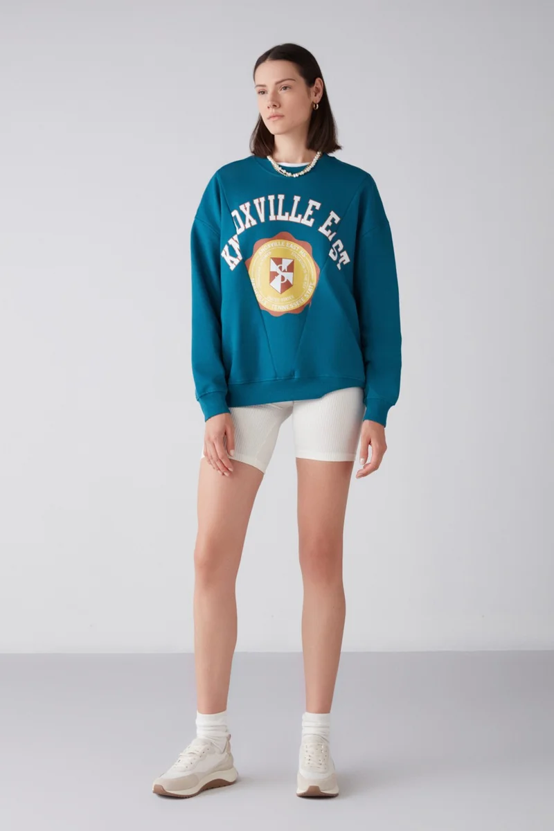 جريميلانج Mardi Oversize Petrol Green Sweatshirt