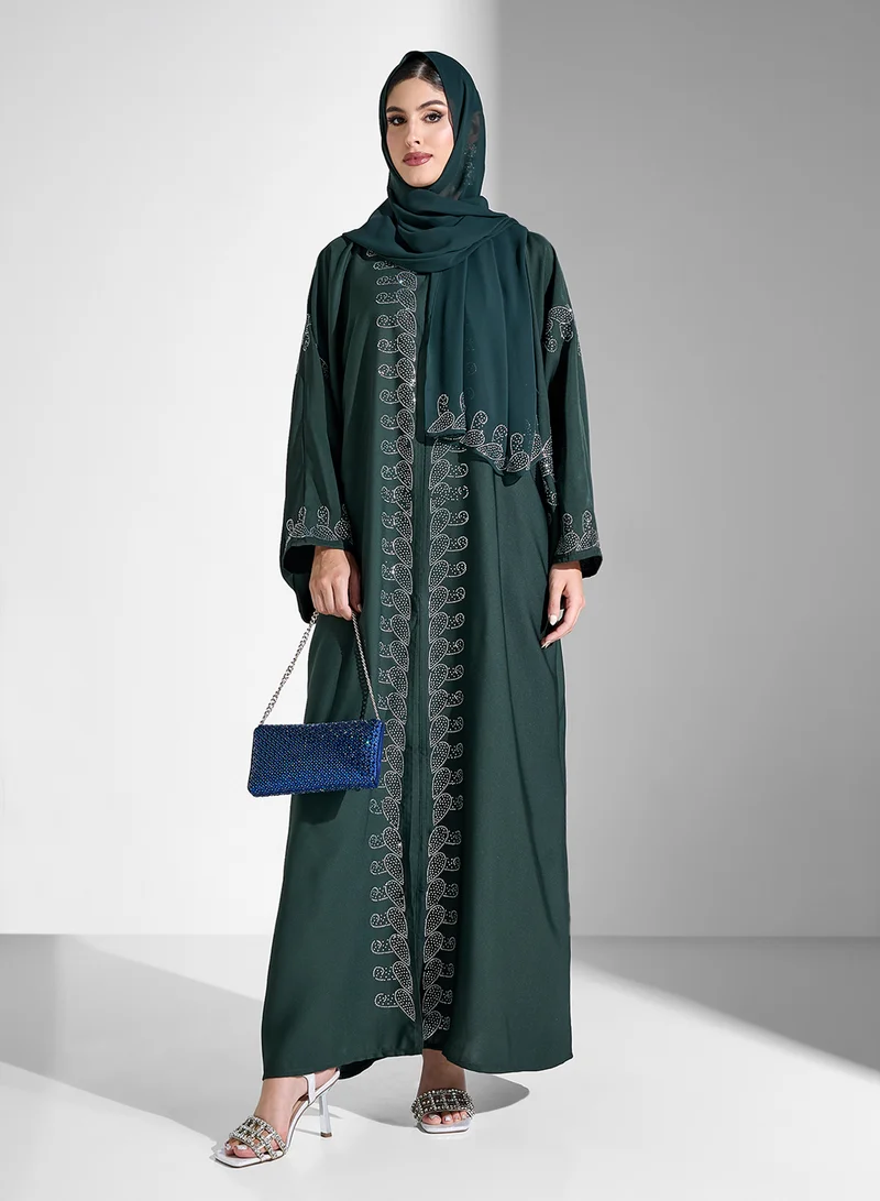 Khizana Embellished Abaya With Sheila