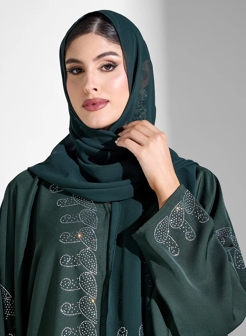 Khizana Embellished Abaya With Sheila
