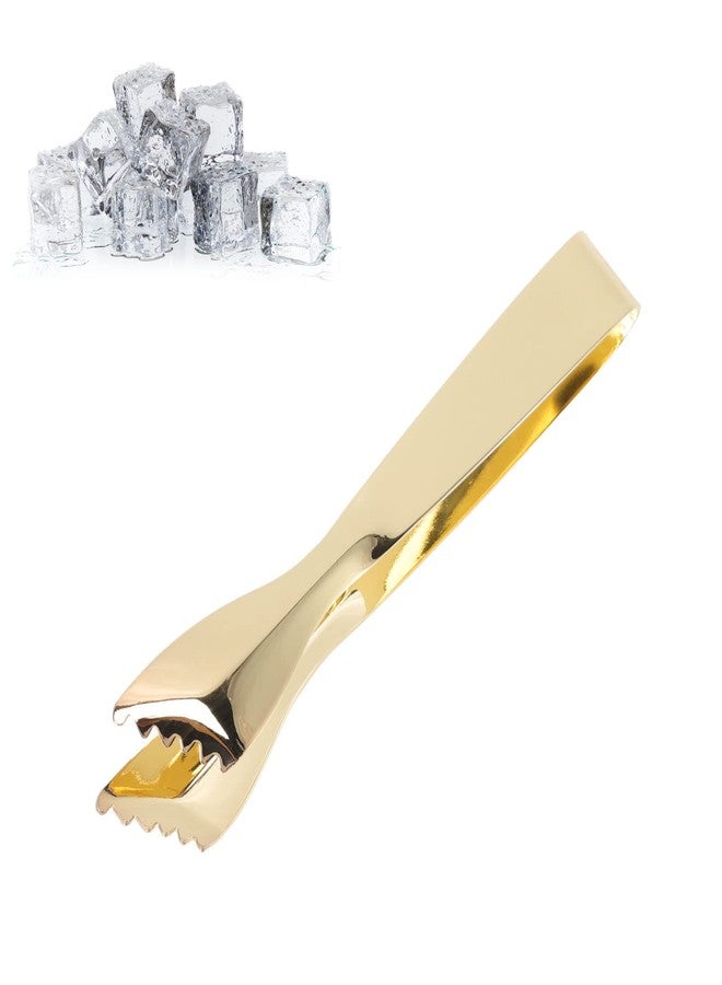 Chazcool Ice Tongs, Gold Tongs for Serving Food, Stainless Steel Serving Tong Sugar Cubes Tongs, Ice Cube Tong for Camping Barbecue Salad Desserts Frying Party Coffee Bar - Image 2