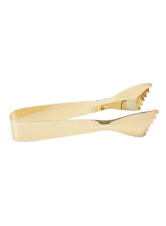 Chazcool Ice Tongs, Gold Tongs for Serving Food, Stainless Steel Serving Tong Sugar Cubes Tongs, Ice Cube Tong for Camping Barbecue Salad Desserts Frying Party Coffee Bar - Image 1