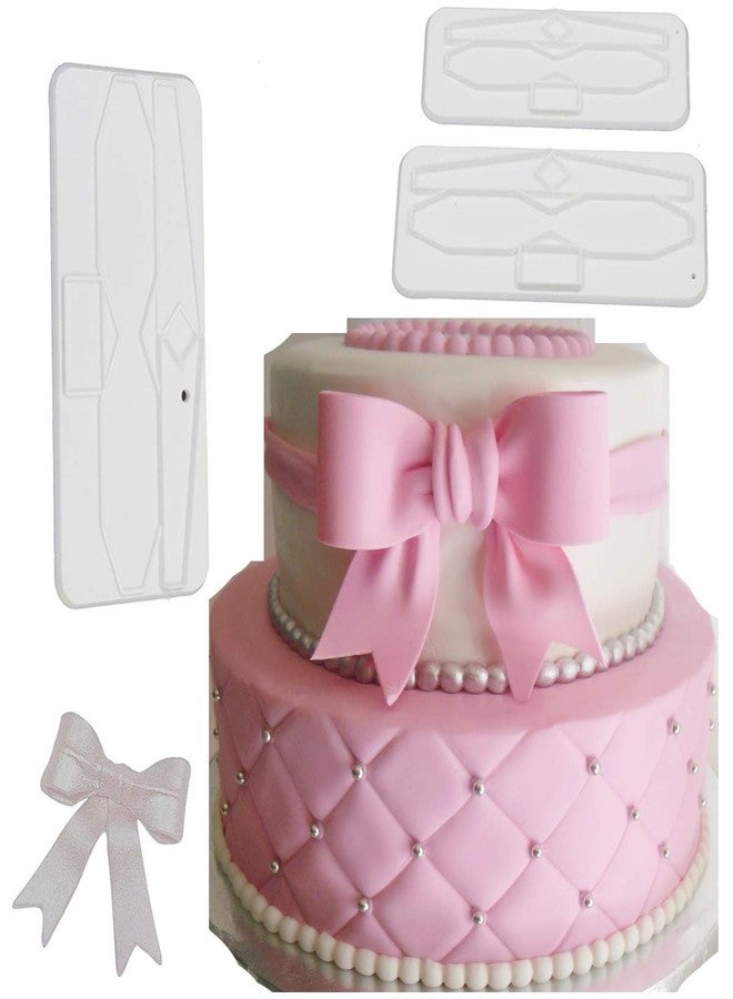 Anyana ribbon bowknot bow tie cutter set cookie impression mold plastic cutter fondant sugar paste cutter gum paste Modelling Tools for Cake Cupcake Toppers Decoration Pack of 3 - Image 1