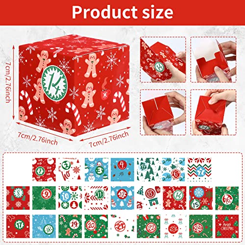 Outus DIY Christmas Advent Calendar Boxes 2026 25 Days Cardboard Number Boxes Christmas Countdown Calendar Refillable Advent Xmas Gift Box for Kids Adults Xmas Home OfficeWarm Style - Image 3