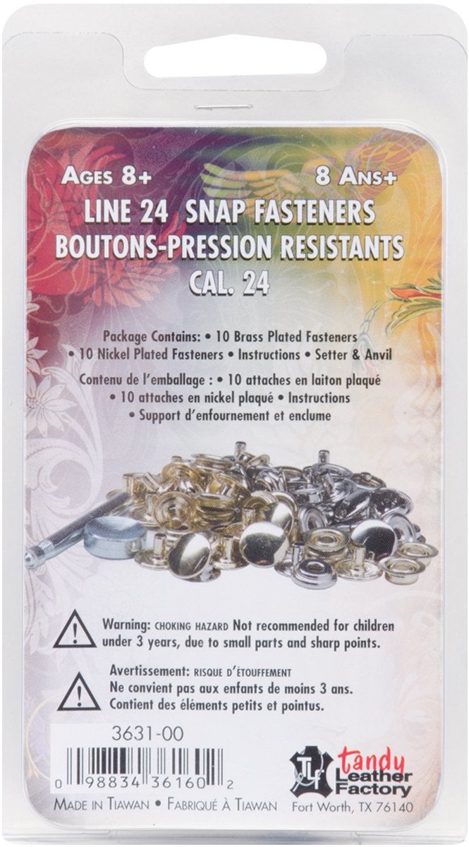 Tandy Leather EasytoDo Line 24 Snaps and Setter Heavy Duty Snap Fasteners for Leather Bags Belts and Straps Beginner Hardware Kit - Image 3