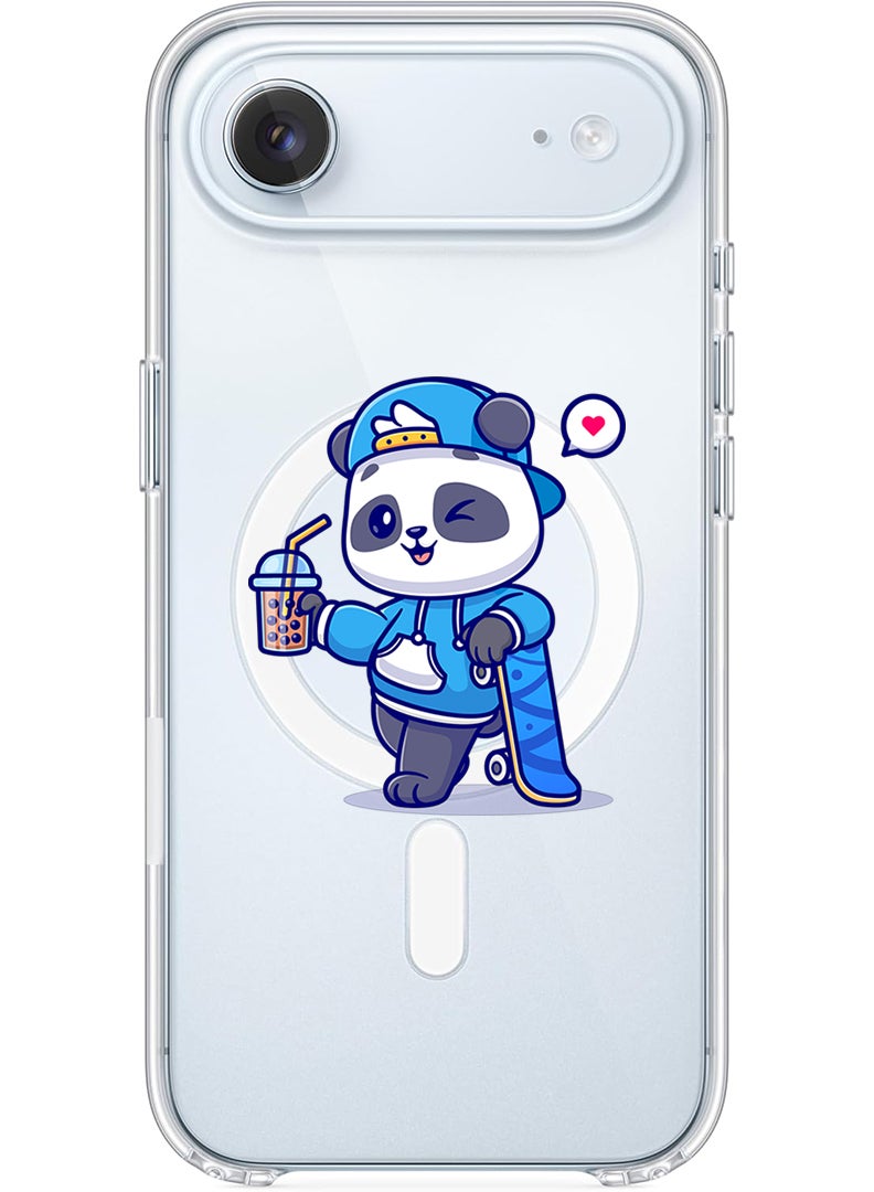 Theodor Magnetic Case for Apple iPhone 17 Air Compatible with MagSafe Wireless Charging, Shockproof Phone Bumper Cover - Panda having Drink - Image 1