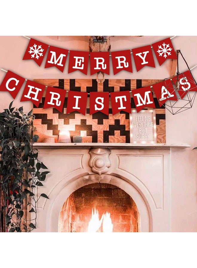 Edoneery Merry Christmas Banner Christmas Banners for Fireplace Christmas Decor Christmas Wall Decor Christmas Decorations for The Home Christmas Decorations Indoor Farmhouse Christmas Decor - Image 2