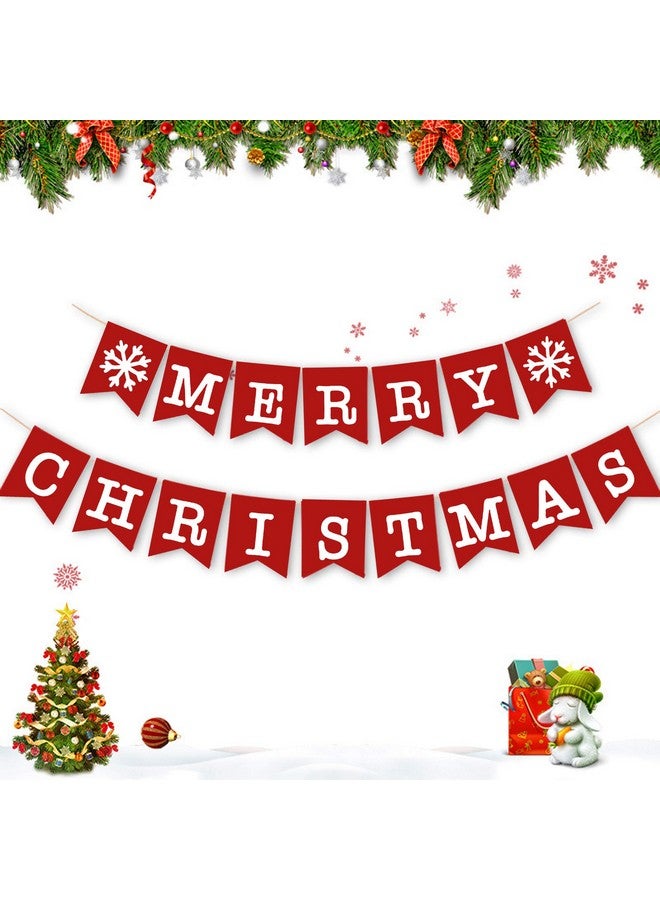 Edoneery Merry Christmas Banner Christmas Banners for Fireplace Christmas Decor Christmas Wall Decor Christmas Decorations for The Home Christmas Decorations Indoor Farmhouse Christmas Decor - Image 1