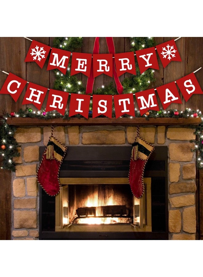 Edoneery Merry Christmas Banner Christmas Banners for Fireplace Christmas Decor Christmas Wall Decor Christmas Decorations for The Home Christmas Decorations Indoor Farmhouse Christmas Decor - Image 3