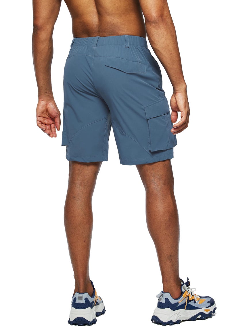 Pudolla Men's Hiking Cargo Shorts Quick Dry Outdoor Travel Shorts for Men with Multi Pocket for Fishing Camping Casual (Dark Blue XX-Large) - Image 3