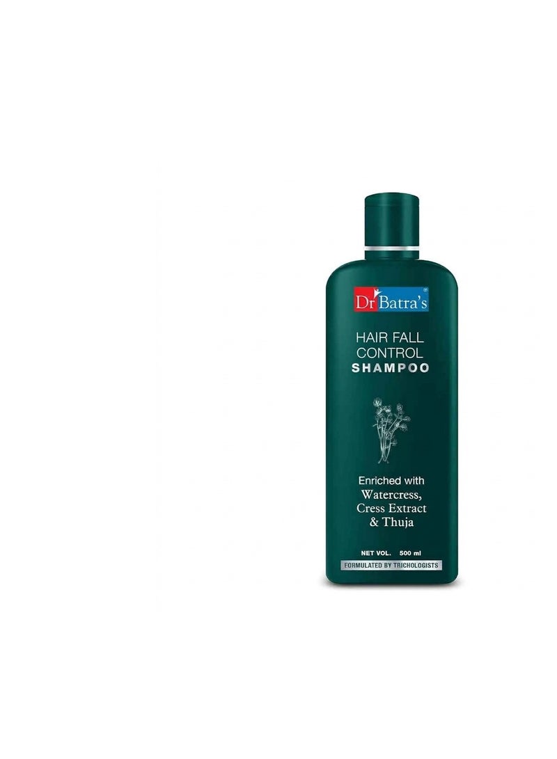 Dr Batra's Hair Fall Control Shampoo with Watercress,  Cress Extract & Thuja | Helps Reduce Hair Fall & Strengthen Hair | Anti Hair Fall Shampoo for Men & Women | Gentle Daily Use Hair Care | 500 ml - Image 3