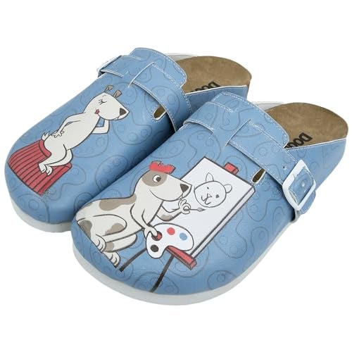 DOGO Clogs for Women – Vegan Leather and Handmade Women’s Mules & Clogs Draw Me Design, Size 6 - Image 1
