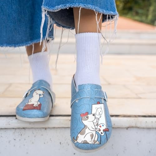 DOGO Clogs for Women – Vegan Leather and Handmade Women’s Mules & Clogs Draw Me Design, Size 6 - Image 3
