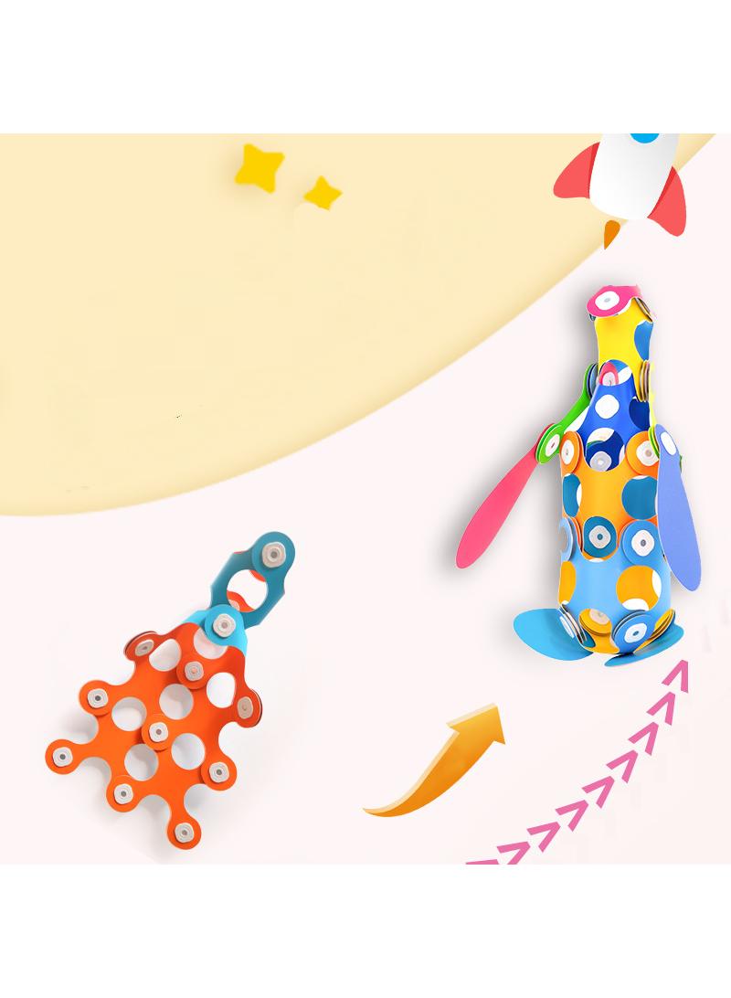 16pcs of versatile magnetic sheets 3D three-dimensional geometric soft building blocks assembly puzzle children's early education set - Image 2