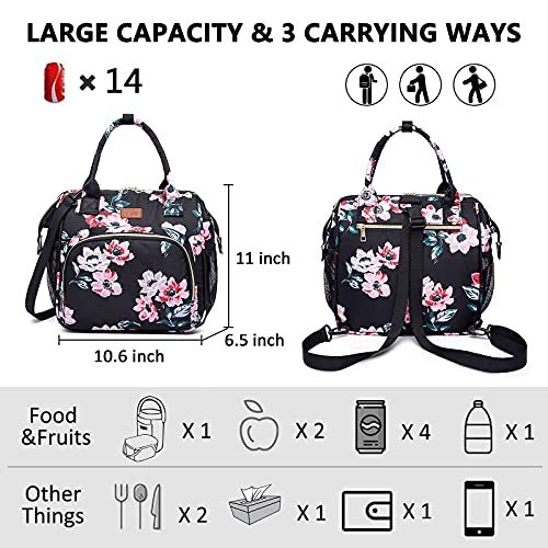 MCBD Lunch bags Insulated Lunch Box for Women,3 Carrying Way Large Tote Bag,Leakproof Reusable Cooler Backpack with Adjustable Shoulder Strap for Office Picnic Beach - Image 2