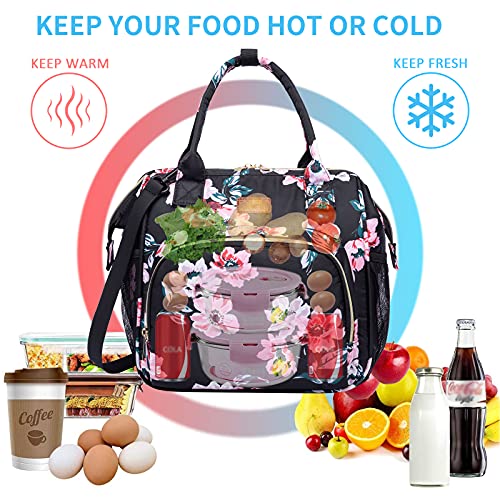 MCBD Lunch bags Insulated Lunch Box for Women,3 Carrying Way Large Tote Bag,Leakproof Reusable Cooler Backpack with Adjustable Shoulder Strap for Office Picnic Beach - Image 4