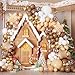 EASUTE 135PCS Christmas Gingerbread Snowflake Balloon Arch Garland Kit Brown White Christmas Balloon Garland with 24inch Gingerbread Snowflake Foil Balloons for Xmas Gingerbread House Winter Decorations - Image 2