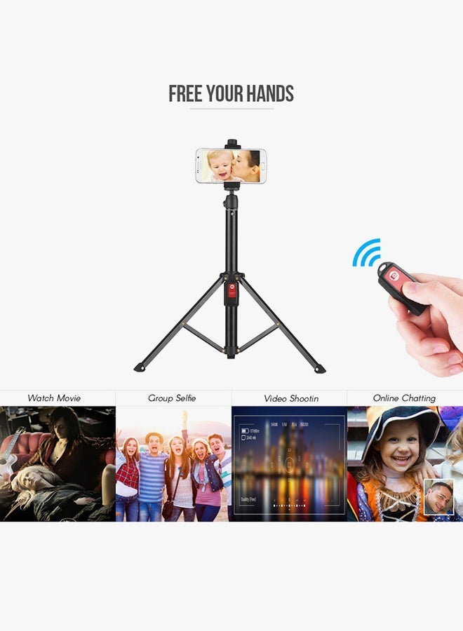 NIBEMINENT Wireless Tripod Selfie Stick Support Stand Black  - Image 3