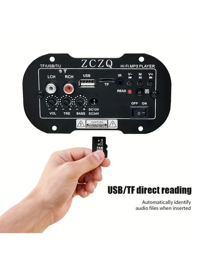 لوحة مضخم صوت سيارة 12 فولت أسود 300 واط ذات حساسية عالية فئة أ ب - Image 5