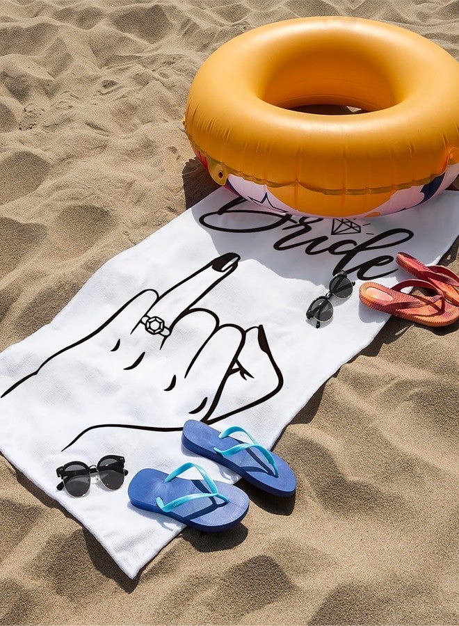 Tzhim Bride Beach Towel, Wedding Gifts for Bride Pool Towels, Engagement Gifts for Bride Sand Towel Large Bath Towels Gifts for Women, Honeymoon Gifts Just Married Gifts, Bridal Shower Gifts, 29x60in - Image 3