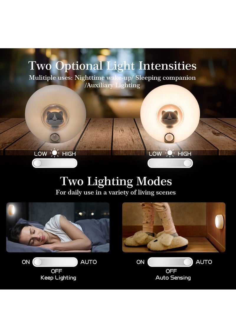 NIBEMINENT Rechargeable Motion Sensor Night Light Magnetic Nightlights Adjustable Brightness Cat Lamp for Kids Room - Image 5