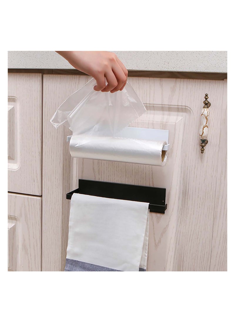 SYOSI - Paper Towel Holder, Paper Towel Holder Under Cabinet, Towel Tissue Paper Hanger, Under Cabinet Holder, Wall Mounted No Drilling, Paper Towel Holder Stick to Wall for Bathroom, Kitchen - Image 1