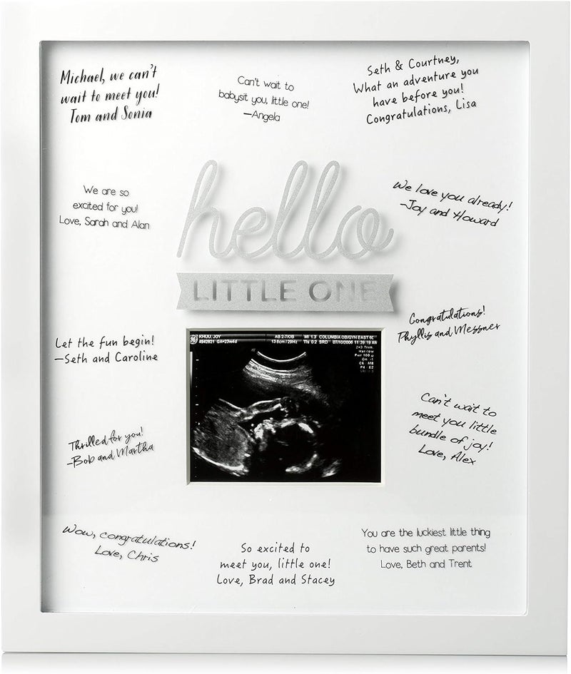 Pearhead Love at First Sight Sonogram Picture Frame, Pregnancy Ultrasound Keepsake Photo Frame, Gender-Neutral Baby Nursery Décor, 4x3 Photo,  White - Image 1