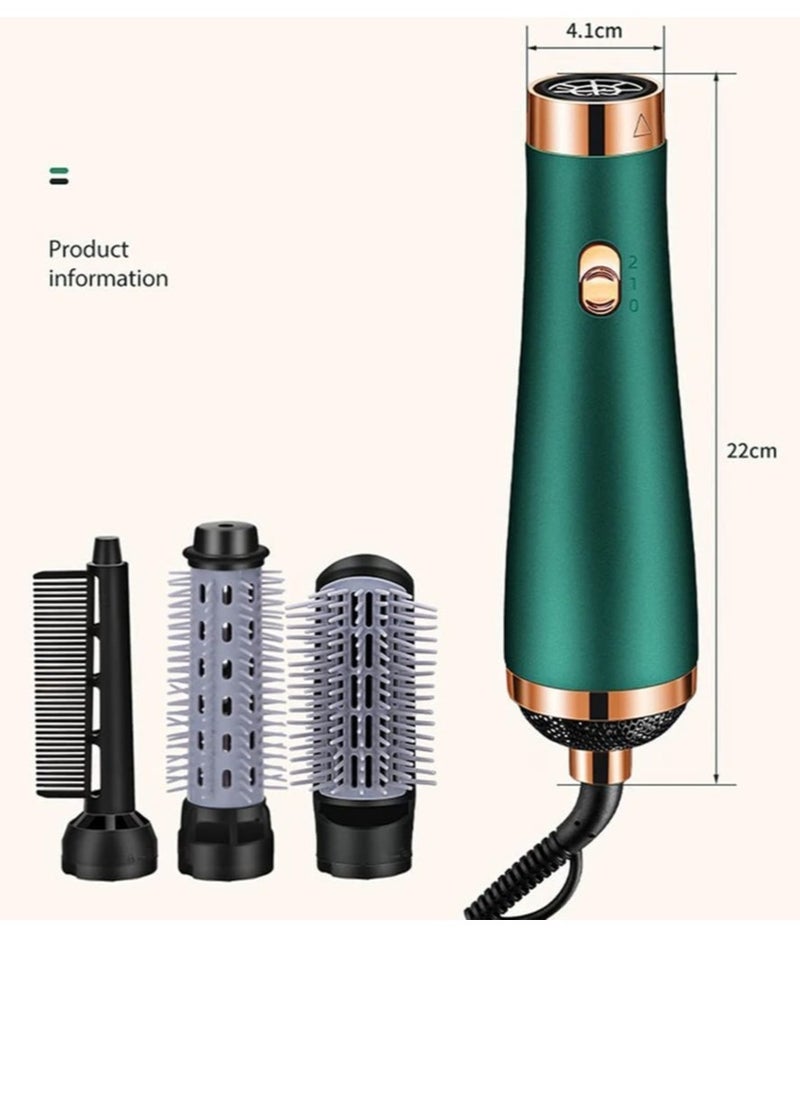 ELTRAZONE Hair Dryer Brush 3 in 1 Hot Air Blow Dryers New Electric Hair Dryer Blow Dryer Comb Rotating Hot Air Brush Hair Straightener Brush Curler Comb Roller Blow Dryer (Green)  - Image 4