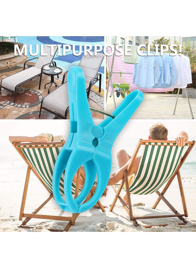 Depend - 5PCS Beach Towel Clips Super Jumbo Plastic Chair Clip Holder For Pool Lounger - Large Quilt Clothes Pegs Hanging Clamps To Stop Towels Blowing Away - Image 1