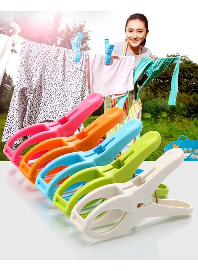 Depend - 5PCS Beach Towel Clips Super Jumbo Plastic Chair Clip Holder For Pool Lounger - Large Quilt Clothes Pegs Hanging Clamps To Stop Towels Blowing Away - Image 1