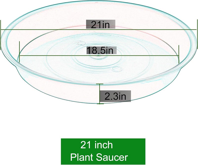 Bleuhome 2 Pack of 20 21 inch Plant Saucer Round, Deep Plant Saucers for Pots, Heavy Duty Plastic Plant Drip Tray for Indoors Outdoor, Bird Bath Bowls, Plant Trays for Planter 19-22" (21 inch, Black) - Image 2