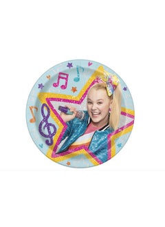 Unique Jojo Siwa Multicolor Round Dinner Plates 9" (8 Pcs) Disposable Paper Party Tableware Set Perfect For Kids' Themed Parties & Events  - Image 1