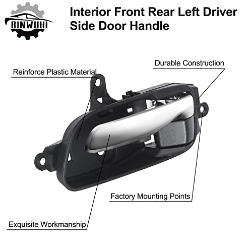 BINWUHI Front Rear Left Driver Side Interior Door Handle Compatible with Nissan Altima Pathfinder 2013-2017 Titan 2015 2017 Titan XD 2016-2017 Murano 2015-2017 Replaces 80671-3TA0D 80671-3TA0A - Image 4