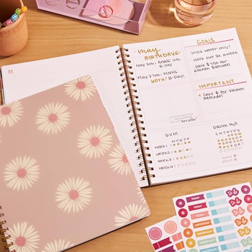 Erin Condren Inspired by Erin Condren Large Undated Planner, 12-Month Customizable Weekly and Monthly Layout, 9" x 11" Size, Premium 100gsm Paper, Includes Stickers and Pocket Folder - Image 2