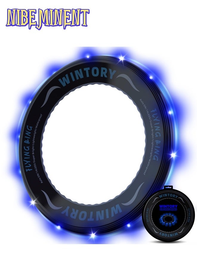 NIBEMINENT Flying Ring - Super Bright, Lost Mode, Auto Light Up Flying Discs, for Kids/Teens/Boy/Girl, Safe & Soft, Waterproof, Lightweight - Image 1