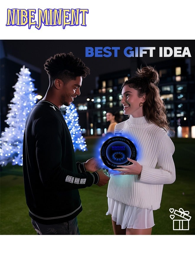 NIBEMINENT Flying Ring - Super Bright, Lost Mode, Auto Light Up Flying Discs, for Kids/Teens/Boy/Girl, Safe & Soft, Waterproof, Lightweight - Image 2