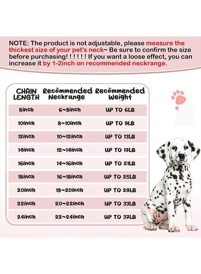 LEIFIDE Dog Chain Collar Diamond Link Puppy Collar 12 mm Wide Dog Necklace Metal Cat Chain Pet Crystal Necklace Jewelry Accessories for Small Medium Large Pet(12 Inch,Rose Gold, Pink) - Image 3