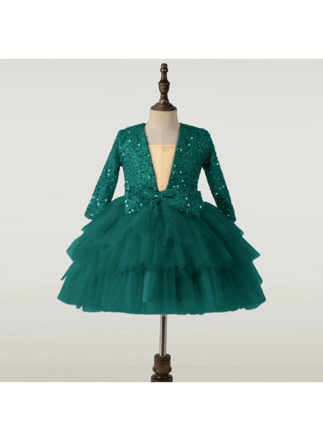 Foreign-style Girl Princess Dress Baby Girl's Birthday Puffy Dress Flower Girl Dress Host Model Catwalk Costume