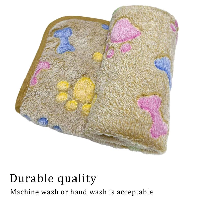 CADONO 1 Pack 3 Blankets Super Soft Fluffy Premium Fleece Pet Blanket Flannel Paw Printed Throw for Dog Puppy Cat(Large 41x31'', Purple, Pink, Brown) - Image 5