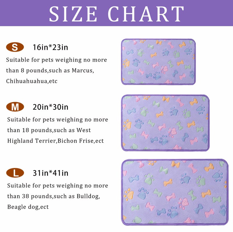CADONO 1 Pack 3 Blankets Super Soft Fluffy Premium Fleece Pet Blanket Flannel Paw Printed Throw for Dog Puppy Cat(Large 41x31'', Purple, Pink, Brown) - Image 3