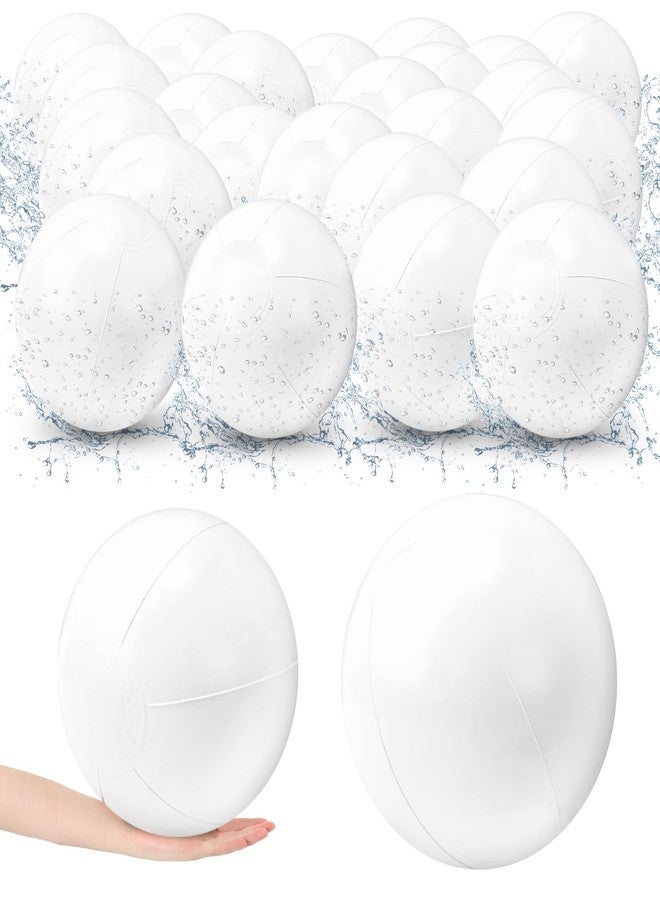 Junkin 36 Pieces 5.5 Inch Solid White Beach Balls Bulk Inflatable Beach Ball Swimming Pool Party Balls Beach Game Toy for Summer Beach, Pool and Party Favor - Image 1
