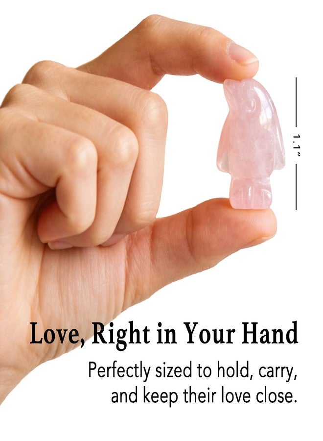 Taxhtext Rose Quartz Penguin Valentine Gift, Couples Gifts Set for Her Him, Romantic Anniversary Wedding Birthday Valentines Gift for Men Women Boyfriend Girlfriend Husband Wife, Easter basket Stuffer - Image 2
