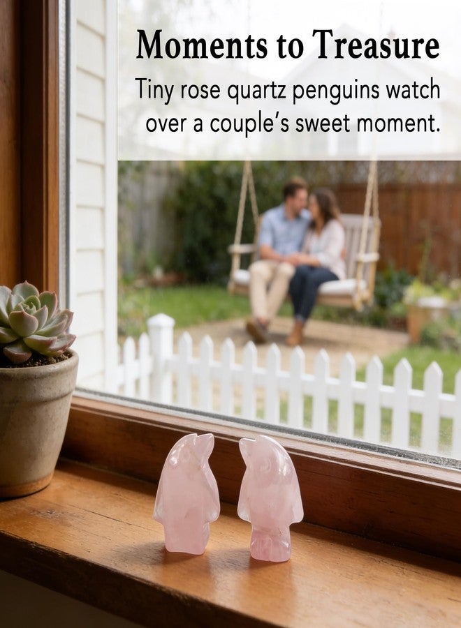 Taxhtext Rose Quartz Penguin Valentine Gift, Couples Gifts Set for Her Him, Romantic Anniversary Wedding Birthday Valentines Gift for Men Women Boyfriend Girlfriend Husband Wife, Easter basket Stuffer - Image 4