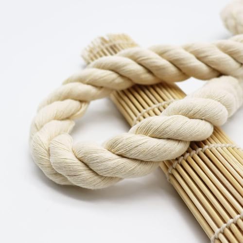 VEIZEDD Twisted Cotton Rope (1 in x 10 ft) Natural Thick White Rope for Nautical, Landscaping, Railings, Hammock,Home Decorating - Image 5