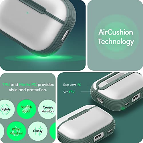 CYRILL Spigen Color Brick AirPods Pro 2 Case Cover Compatible with Apple AirPods Pro 2 Clear Case, Protective and Water Resistant (2022) - Kale - Image 4
