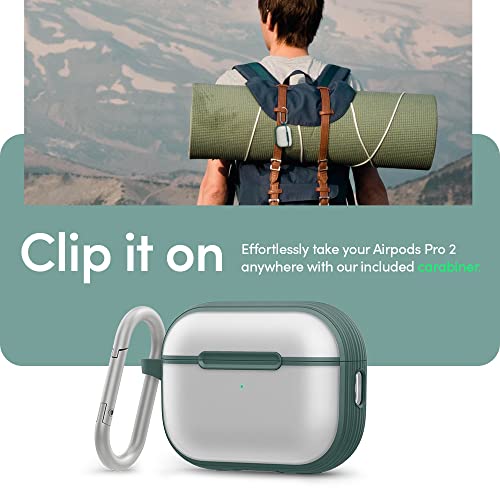 CYRILL Spigen Color Brick AirPods Pro 2 Case Cover Compatible with Apple AirPods Pro 2 Clear Case, Protective and Water Resistant (2022) - Kale - Image 5