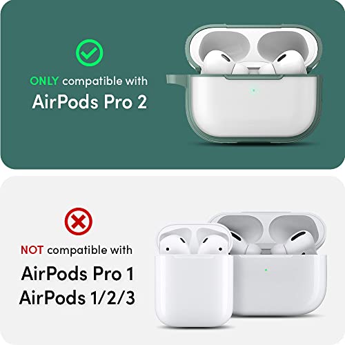 CYRILL Spigen Color Brick AirPods Pro 2 Case Cover Compatible with Apple AirPods Pro 2 Clear Case, Protective and Water Resistant (2022) - Kale - Image 2
