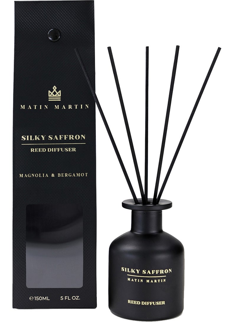 MATIN MARTIN Mangolia and Bergamot 150ml Luxury Aromatherapy Reed Diffuser Air Freshener - Silky Saffron - Image 1