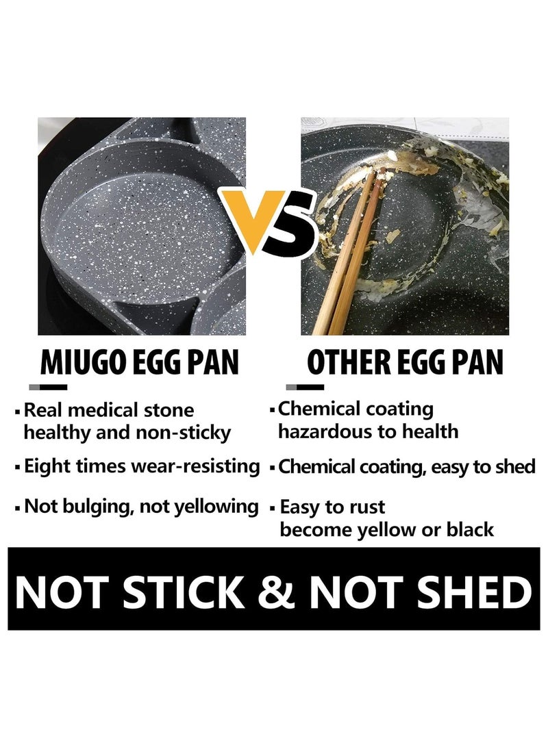 four-cup egg pan, medical stone non-stick frying pan, compatible with all heat sources (3-inch eggs) - Image 5