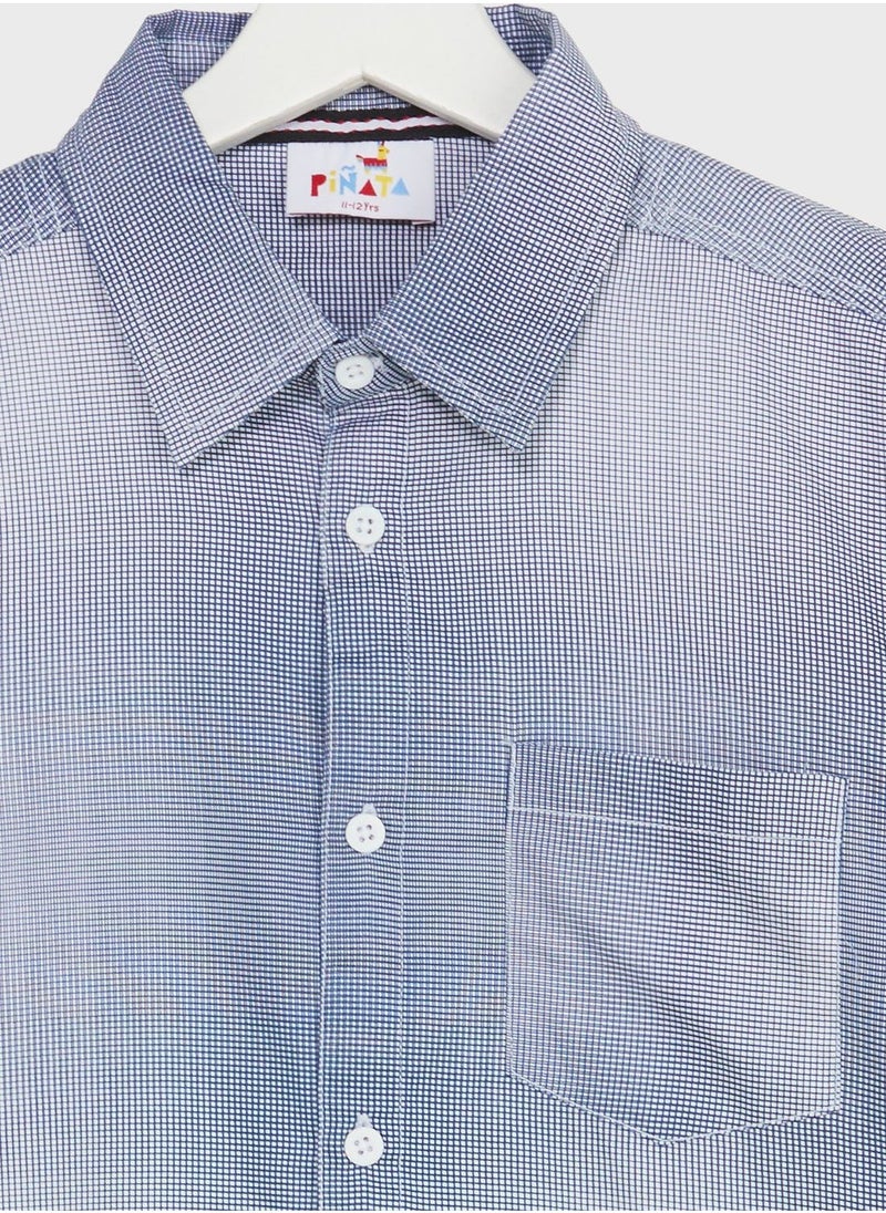 Pinata - Boys Check Printed Shirt With Pocket - Image 1